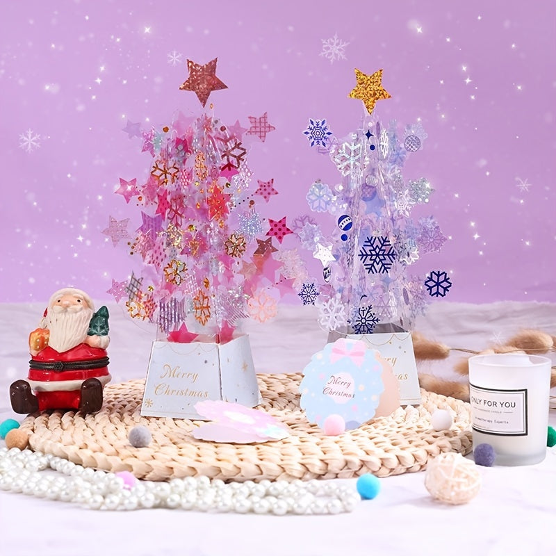 Christmas 3D Decoration Greeting Card Creative Tree Gift Blessing Message