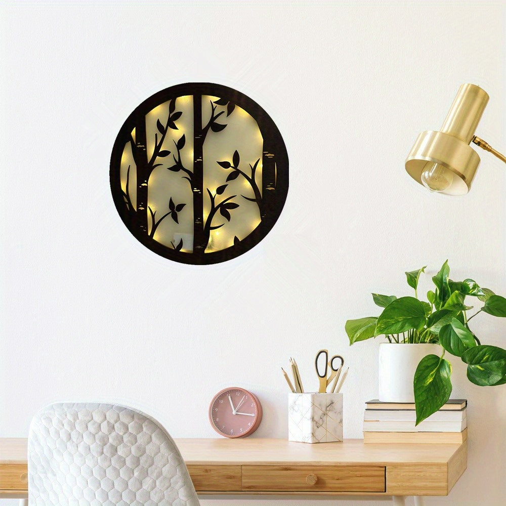 Creative Fairy Tale Story LED Lamp Wood Hanging Plate Decoration