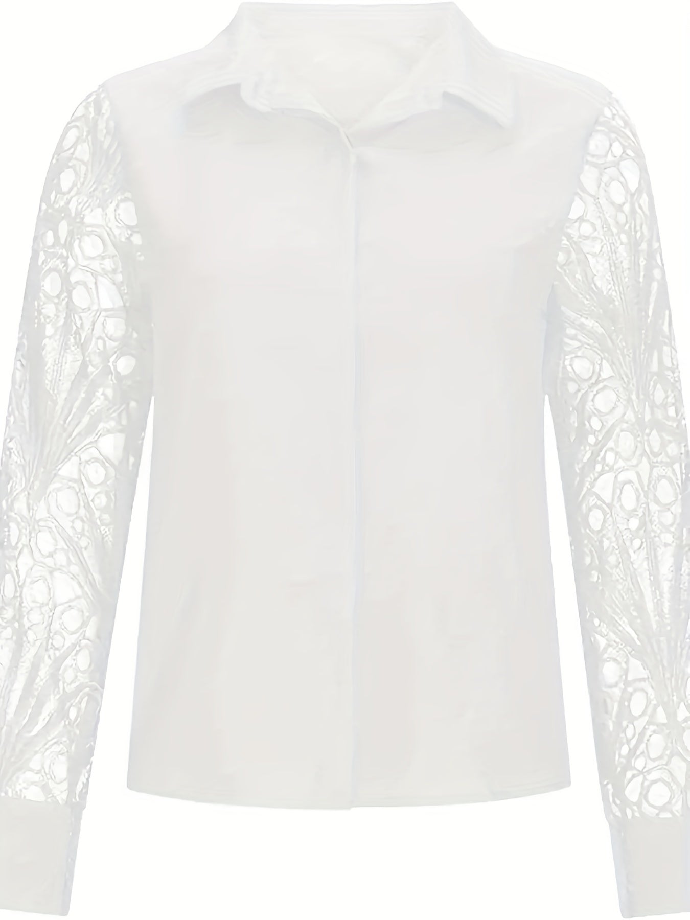  Lace Sleeve Button Up Blouse