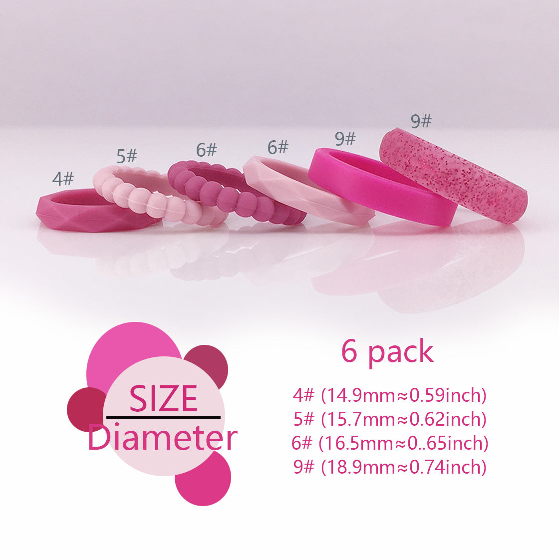 Fashionable Pink Silicone Rings For Women And Men Breathable Comfort