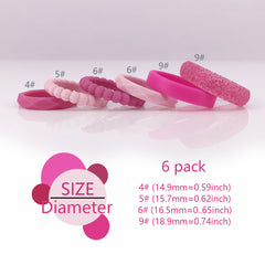 Fashionable Pink Silicone Rings For Women And Men Breathable Comfort