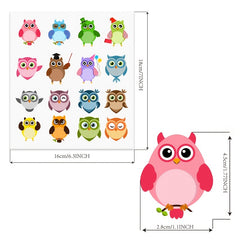 80 Pcs Colorful Owl Name Stickers, Owl Patterns Labels for Teachers & Students