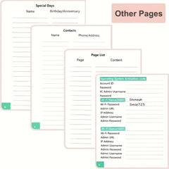 Alphabetical Tabs Password Book, Medium Size, Hardcover