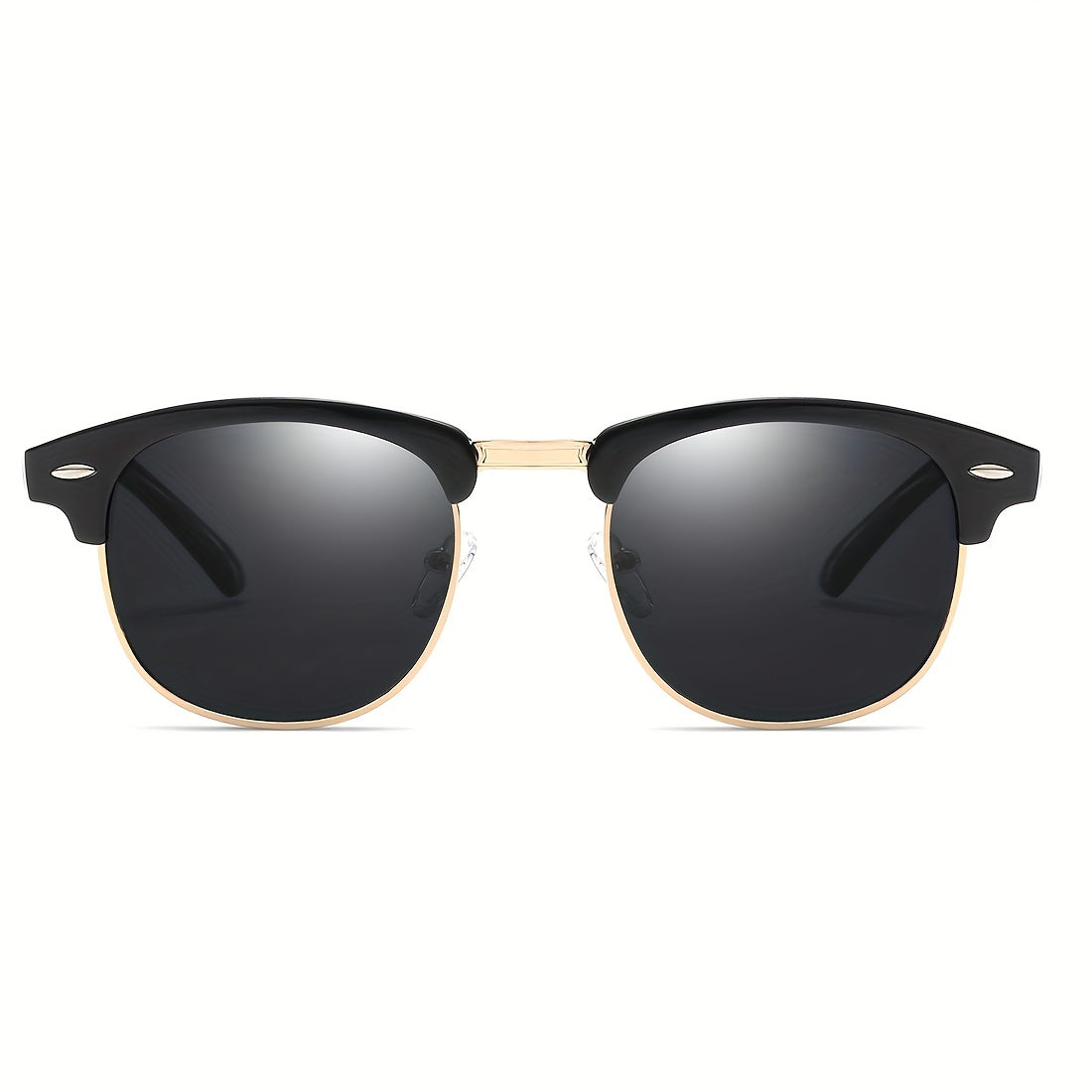 Metal Semi Rimless Sunglasses Vintage Punk UV400 Sunshade Eyeglasses