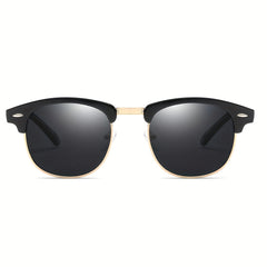 Metal Semi Rimless Sunglasses Vintage Punk UV400 Sunshade Eyeglasses