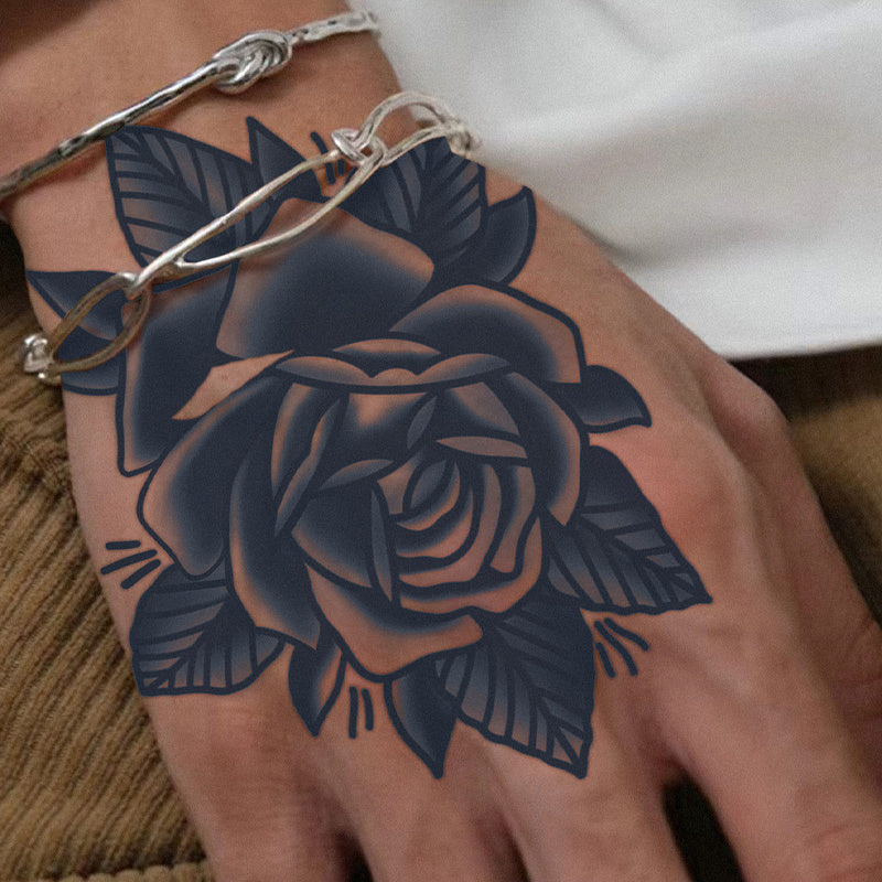 Waterproof Rose Temporary Tattoo Sticker Realistic Semi Permanent Body Art
