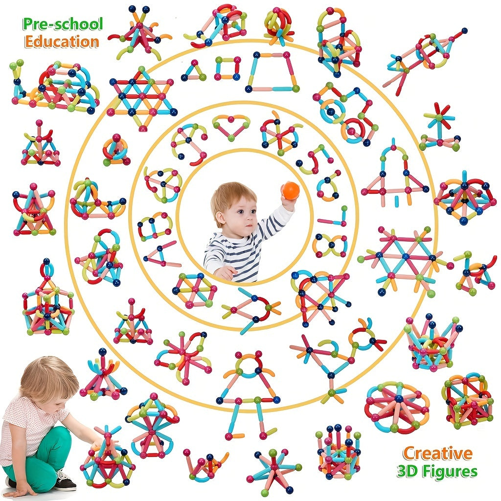 Magnetic Building Blocks Educational Construction Toys Kids Toddlers