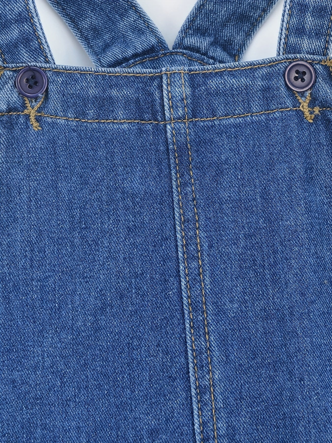 Girls' Full Length Denim Overalls with Pockets