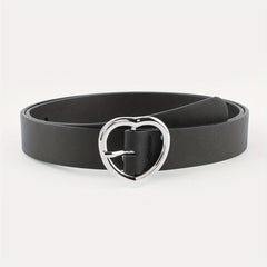 Heart Shape Buckle Wide Belt Casual PU Girdle Women Waistband