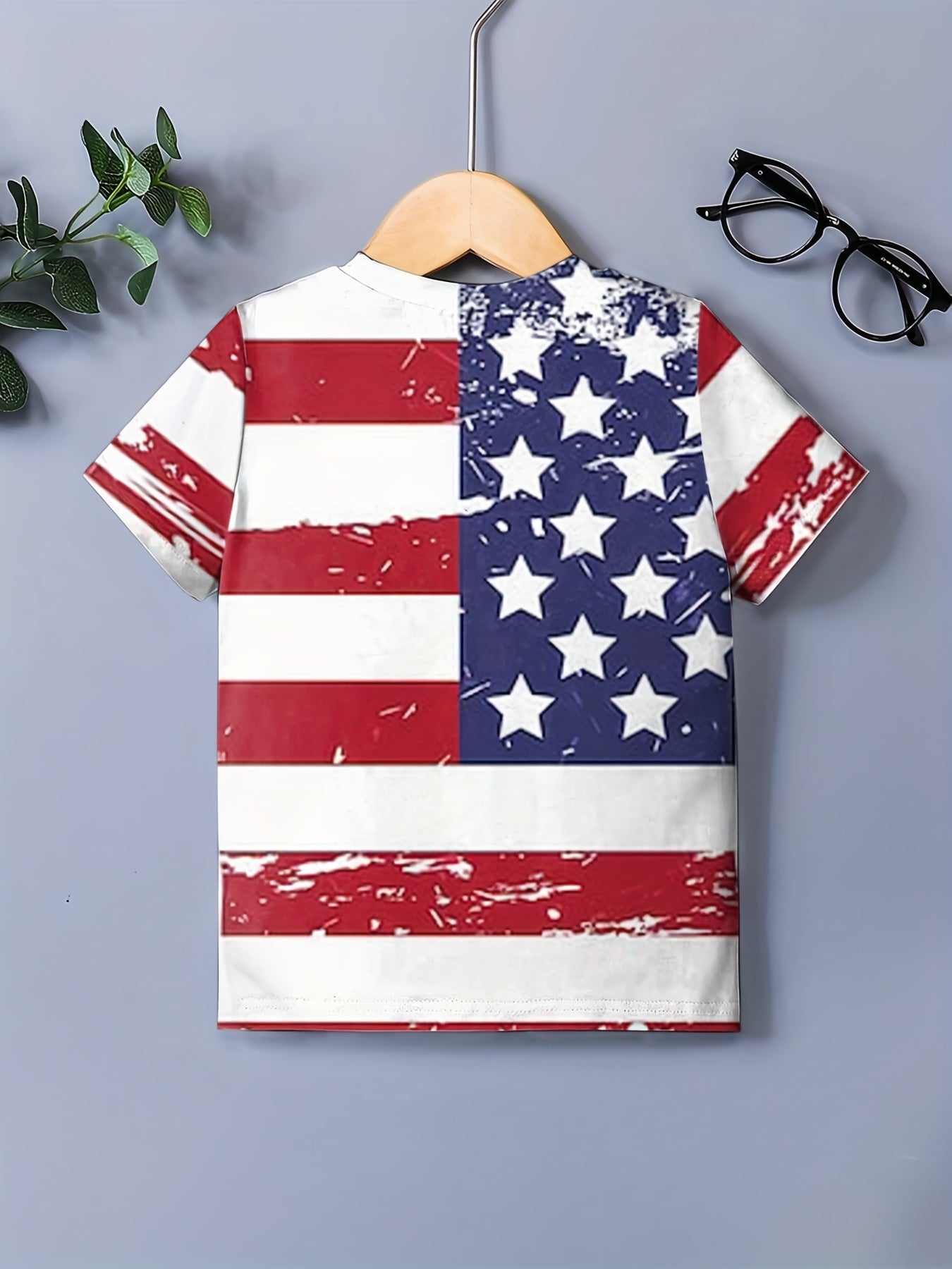 Vintage American Flag Tee for Boys - Breathable & Stretchy - Ideal for Summer