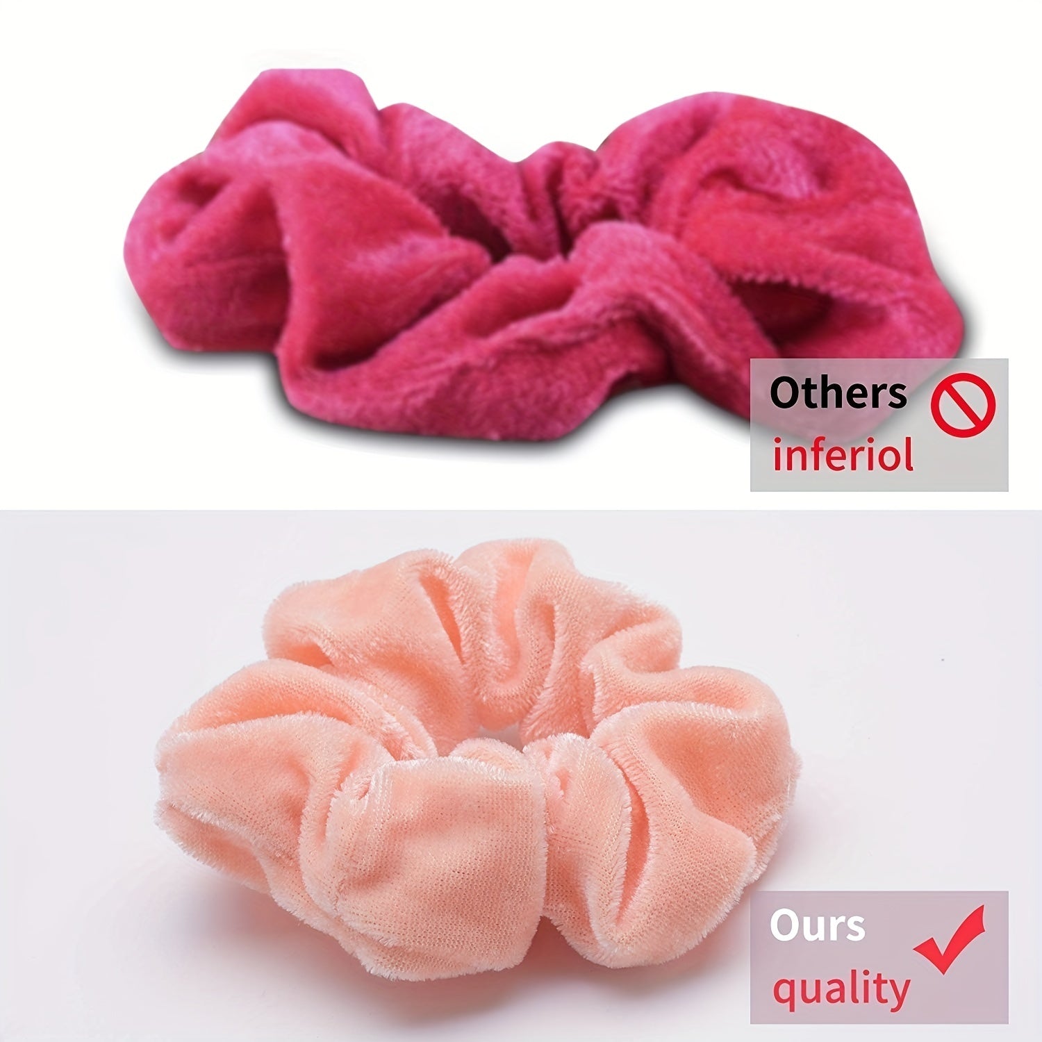 10pcs Velvet Solid Scrunchies Fuzzy Hair Tie Hair Ring Ponytail Holder