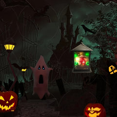 Halloween Dynamic Wooden Carved Wall Decoration Lamp