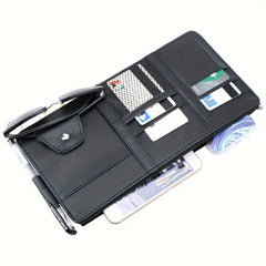 Car Visor Organizer Sun Visor Storage Pouch Sunglasses Holder Ticket Pocket