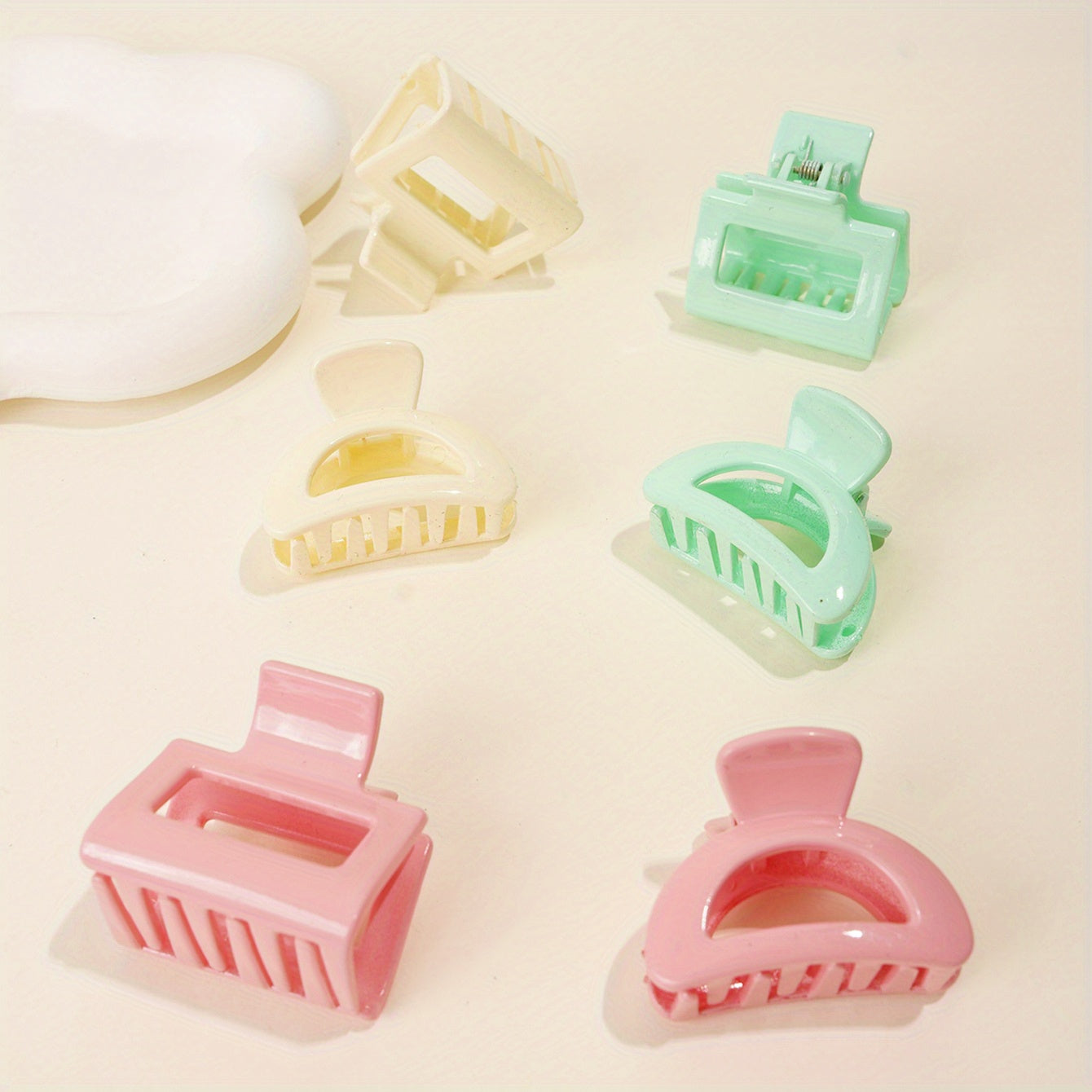 6pcs Matte Rectangle Claw Hair Claws for Women and Girls