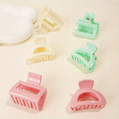 6pcs Matte Rectangle Claw Hair Claws for Women and Girls