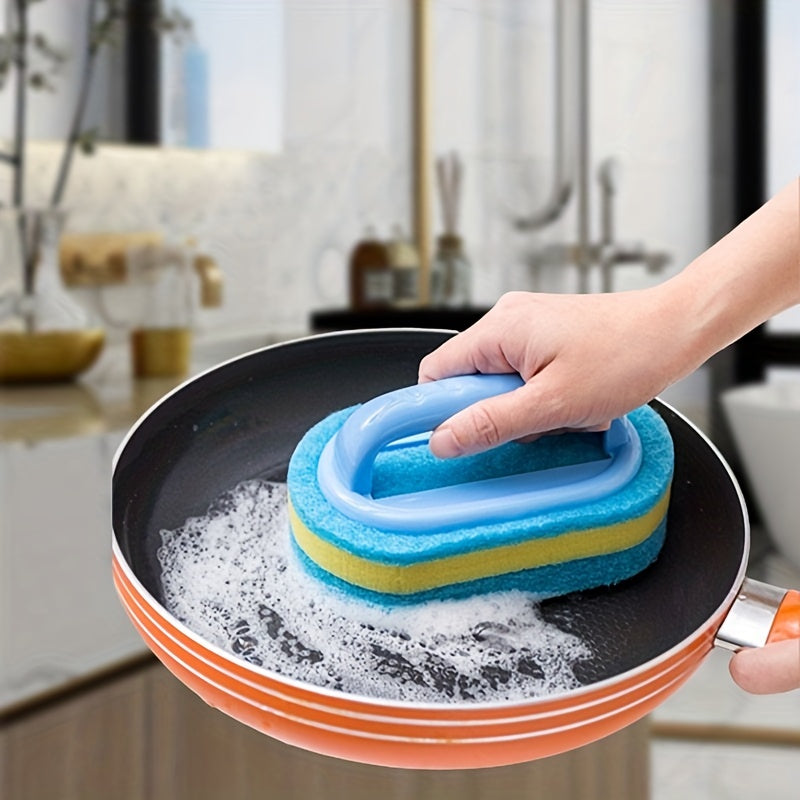 Sponge Cleaning Brush with Handle Thickening Bathroom Tile Cleaning Sponge