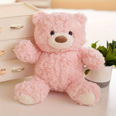 Adorable Pink Plush Teddy Bear Toy with Brown Nose & Paws