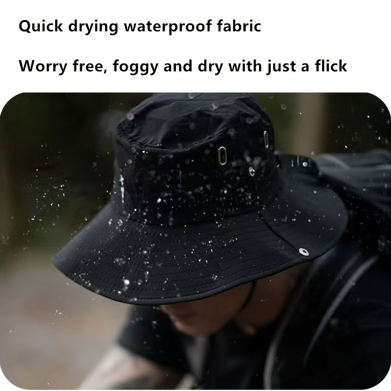 Wide Brim Sun Protection Bucket Cap for Climbing Fishing Cycling