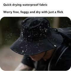 Wide Brim Sun Protection Bucket Cap for Climbing Fishing Cycling