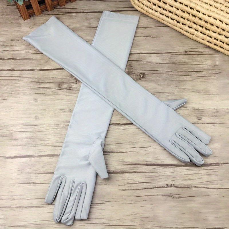 Summer Long Gloves Full Finger Ice Arm Guard Bride Wedding Gloves