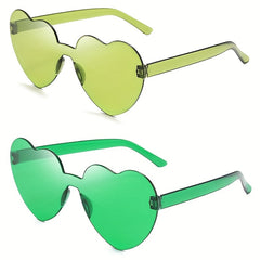 Heart Rimless Sunglasses Tinted Lens Glasses Clear Frame Eyewear