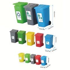5pcs Street Trash Can DIY Material Rubbish Bin Mini Trash Can Simulation
