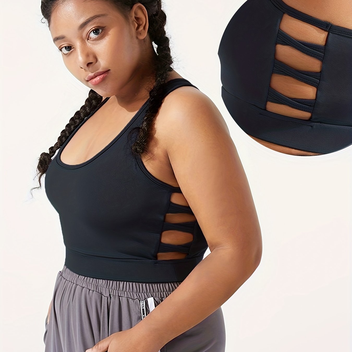  Sports Bra Women's Plus Cut Out Seamless Fitness Bra