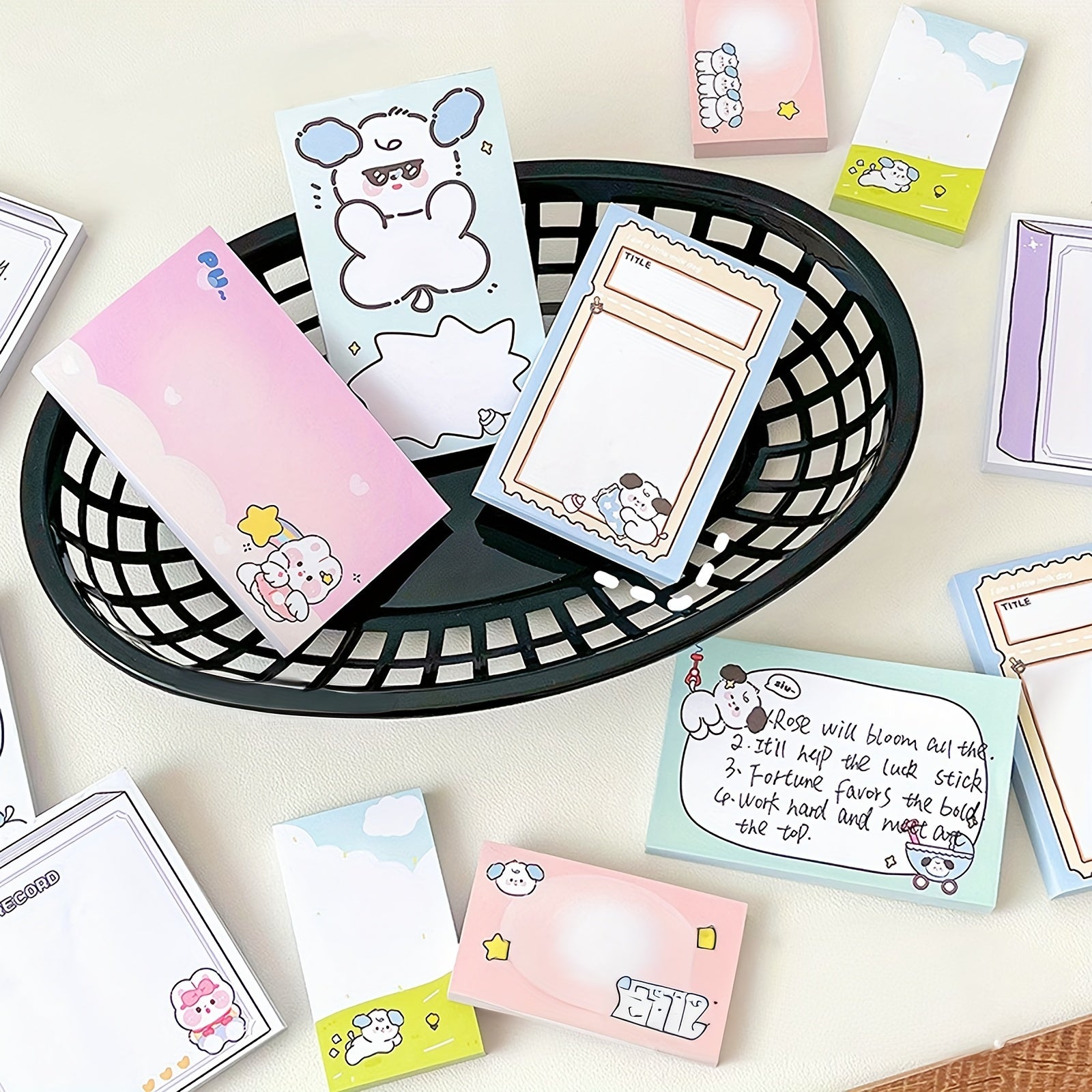 Cute Cartoon Star Puppy Bunny Note Paper 80 Sheets