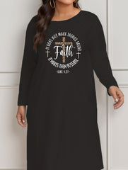  Leopard Print Long Sleeve Lounge Dress