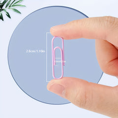 200pcs Boxed Macaron Paper Clip 28mm Office Data Clip Anti Rust Paper Clamp