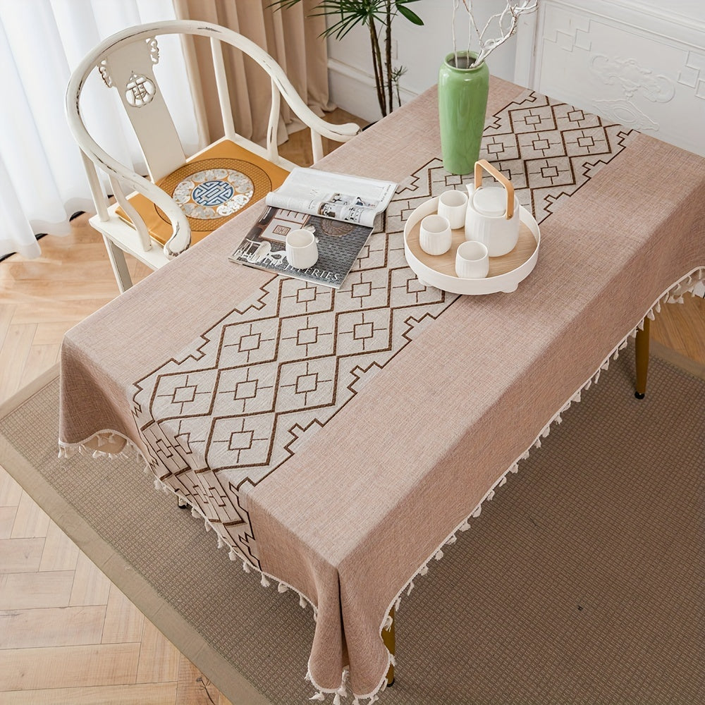Chinese Style Waterproof Tablecloth for Picnics and Home Decor