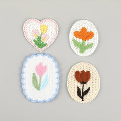 Tulip Woven Table Mat for Dollhouses - Floral Heart Patterns