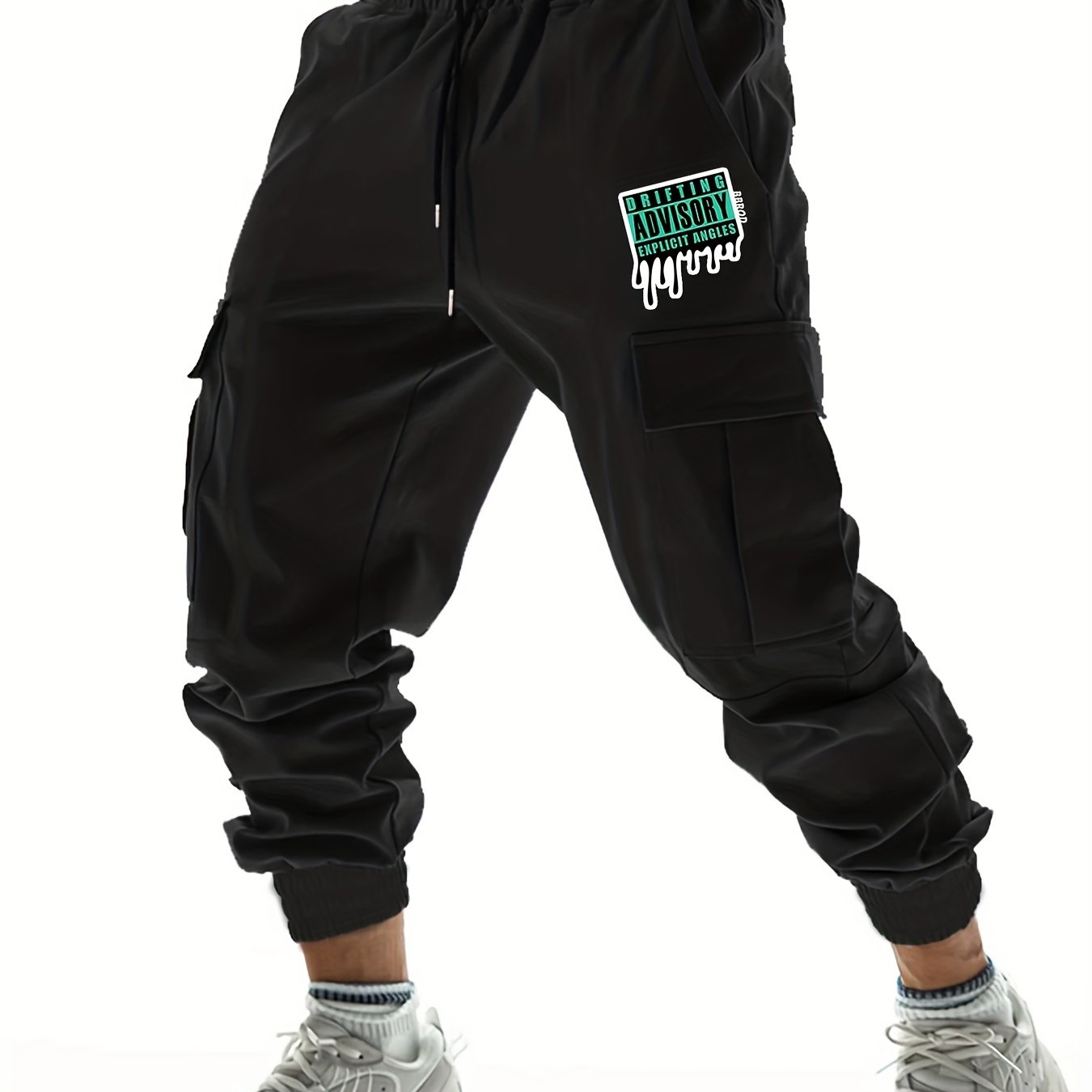Men's Casual Cargo Pants with Drawstring, Spring/Fall Outdoor Joggers