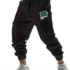 Men's Casual Cargo Pants with Drawstring, Spring/Fall Outdoor Joggers