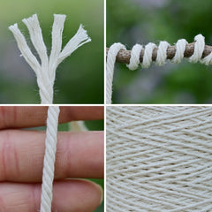 4mm Cotton Macrame Cords for Wall Hangings, Plant Hooks, Crafts - 50m