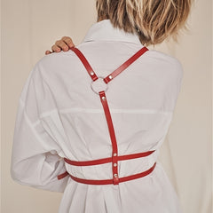 PU Leather Harness Belt for Women Gothic Body Belt