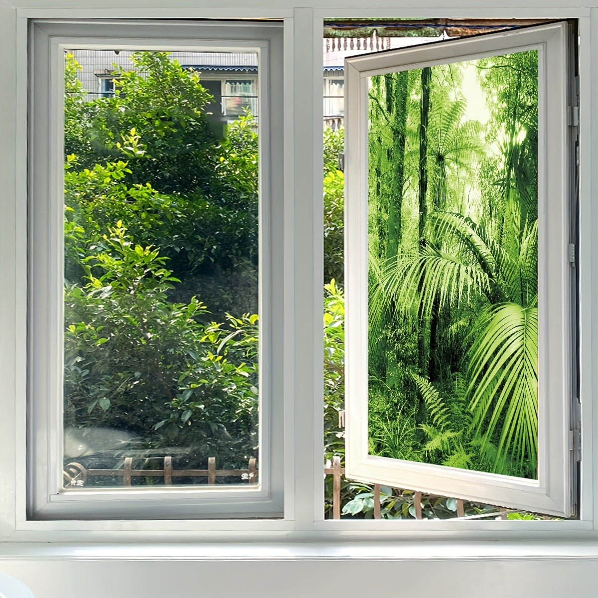 Forest Leaf Privacy Window Film for Home Decor