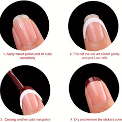 French Manicure Nail Stickers Self Adhesive Tips Guides