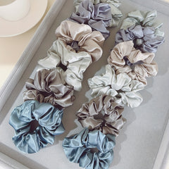 12pcs Solid Scrunchies Hair Tie Seamless Style Hair Rope Elastic Ponytail Women