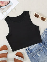 Sleeveless Crew Neck Tank Top for Women