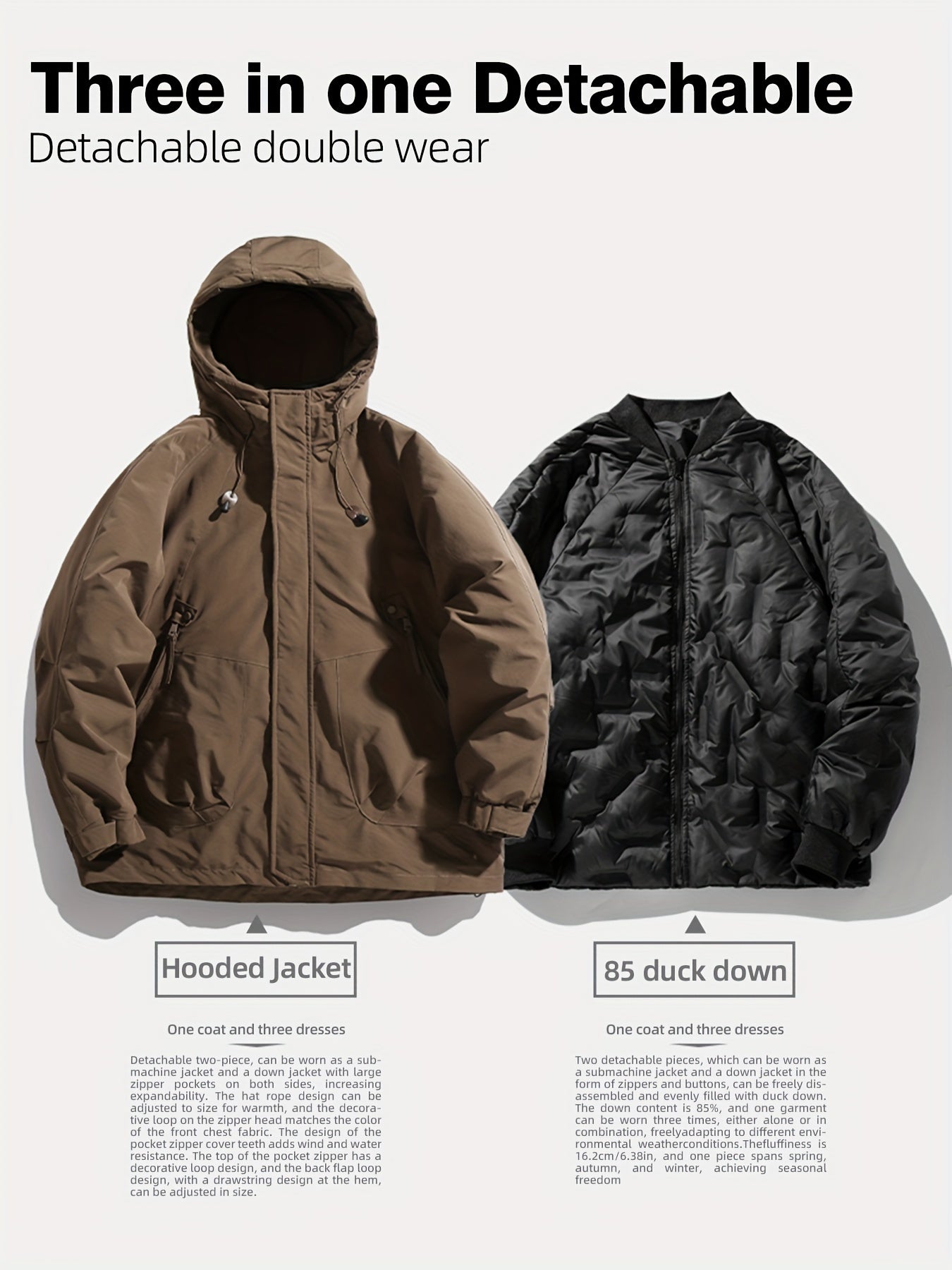 3-in-1 Warm Punch Jacket for Autumn and Winter