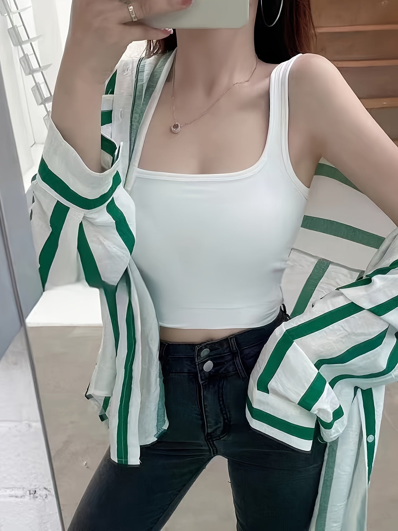 3pcs Solid Padded Tank Tops Crew Neck Women's Lingerie
