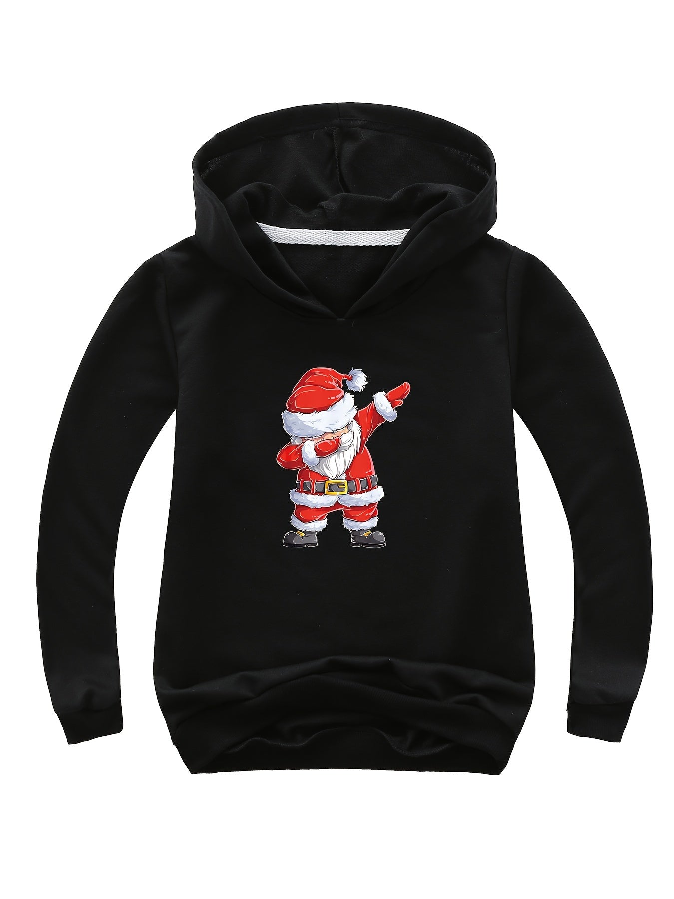 Dancing Santa Print Cotton Hoodie Girls Pullover Spring Fall Christmas