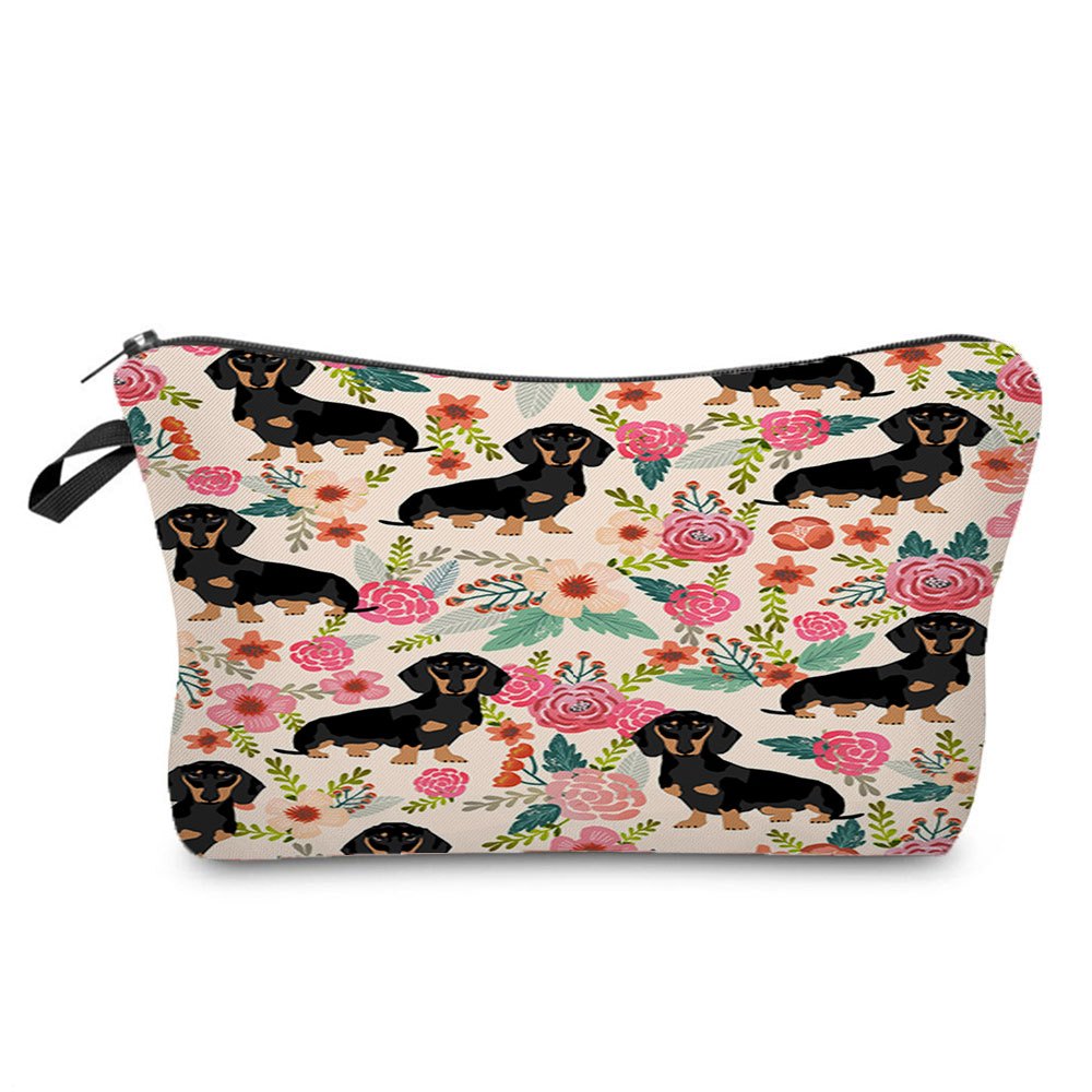 Sausage Dog Print Cosmetic Bag Pencil Bag