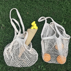 Reusable Fruit Grocery Shopper Cotton Tote Mesh Woven Net Shoulder Bag