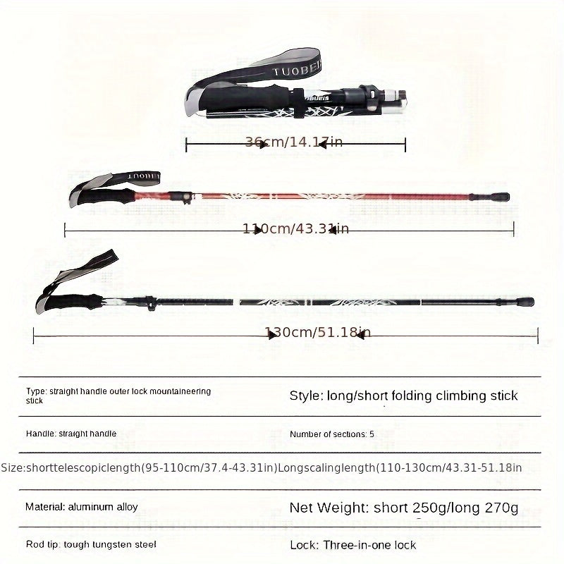 Aluminum Alloy Telescopic Folding Hiking Pole