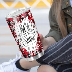Christmas Printed Stainless Steel Water Cup 590ml Double Layer Vacuum Bottle