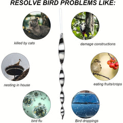 12pcs Reflective Bird Repellent Stick for Orchards