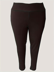  Solid Fleece Lined Leggings High Rise Stretch Leggings