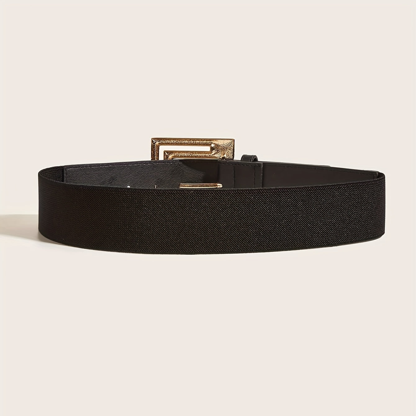 Golden Wide Belt with Square Buckle for Women